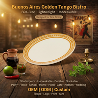 Assiette ovale en mélamine incassable dorée motif treillis 7 pouces, couleur crème, pour enfants, cantine scolaire, plateau de déjeuner empilable, OEM ODM