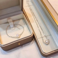Collier en argent cassé en argent S925 avec perles d'eau douce naturelles 9-10mm Style de perles mignonnes bijoux simples trempés pour cadeaux