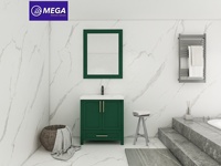 Amerika Nordic Modern melamin ganda wastafel kamar mandi Vanity kustom rumah baskom Cuci kabinet pernis menyelesaikan kamar mandi mengambang
