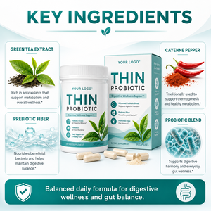Complément Alimentaire Naturel Certifié GMP à Marque Blanche ODM, Soutien Clinique pour la Perte de Poids et la Santé Intestinale, Capsules Minceur Probiotiques - Product Image 4