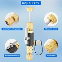 Outil de retrait de noyau de valve, type aiguille, en acier inoxydable 304/316, 2 tailles 1/4'' 5/16'', compatible R410A, résistant à un vide de 20 microns