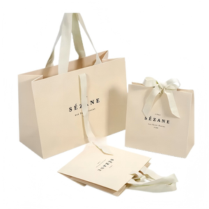 ถุงของขวัญสีชมพูแบบสั่งทำลายนูนสีทองมีที่จับริบบิ้นทนทานสำหรับเสื้อผ้ารองเท้าช้อปปิ้งงานบูติก - Product Image 3