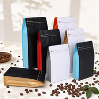 Sacs à café à fond plat, emballage alimentaire de qualité alimentaire pour grains de café, 8oz, 18oz, 36oz, sacs à soufflets avec fermeture à glissière et valve