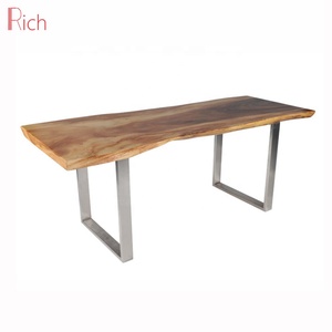 <span class=keywords><strong>Mesa</strong></span> de comedor de madera de <span class=keywords><strong>nogal</strong></span> cuadrada con Base de Metal moderna - Product Image 2