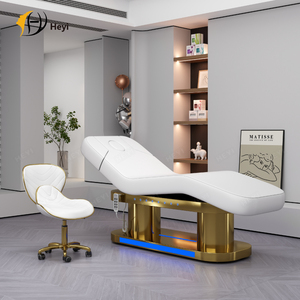 Camilla Eléctrica de Masaje de Lujo con 4 Motores para Salón de Belleza, Cama para Extensión de Pestañas y Tratamientos Faciales en Blanco y Rosa para Sala de Spa Personalizada - Product Image 1