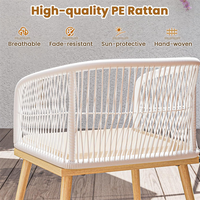 Ensemble de meubles de conversation en rotin PE moderne pour l'extérieur, ensemble de bistrot pour patio avec table basse pour véranda, balcon