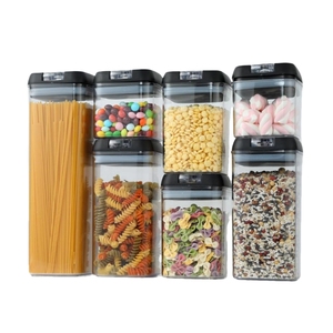 7 Uds. Contenedores de almacenamiento de alimentos herméticos contenedores de cereales de plástico sin BPA con tapas de bloqueo para almacenamiento de organización de despensa de cocina - Product Image 1