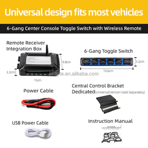 LEDIYTE 6-Gang Center Console Toggle Switch Panel Car Auxiliary Light <strong>Control</strong> Switch Panel for SUV Pickup UTV Boat Lighting - Product Image 6