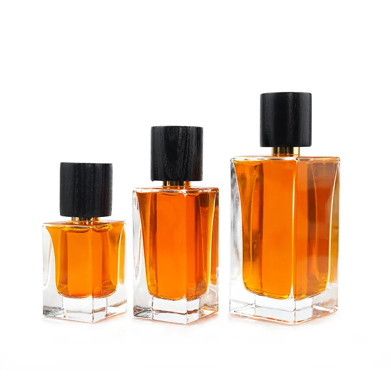 Personalizado quadrado perfume garrafa 30ml 50ml 100ml vazio colônia garrafas luxo perfume garrafa