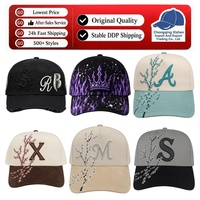 Casquettes Unisexes Baez Shifu de Haute Qualité avec Broderie de Lettres en Strass, 5 Panneaux, Visière Courbe Large, Style Punk Hip Hop Street