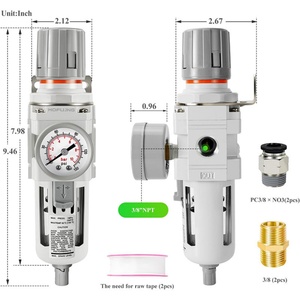 Unité de traitement d'air pneumatique combinée AFC2000 avec filtre à air, régulateur et lubrificateur à huile, pièces de régulateur AC EPSMC - Product Image 4