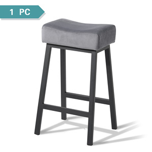 Taburete alto sin respaldo, tapizado en terciopelo, estilo industrial, para barra o <span class=keywords><strong>cocina</strong></span>. - Product Image 4