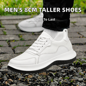 Zapatos Deportivos Casuales de Piel Vacuna de Dos Capas para Hombre, con Aumento de Altura de 8 cm, Suela Gruesa, Transpirables, Modernos para Verano - Product Image 4