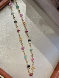Xinfly 18K Gold and Colored Sapphire Jewelry Set <b>Cute</b> Style Necklace and <b>Bracelet</b> for Ladies Women for Party Birthday - Product Image 2