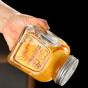 Bocaux en verre épais DD1832 pour aliments secs, flocons d'avoine, gelées, avec couvercles hermétiques, bouteilles Mason pour lait maternel - Vente en gros - Product Image 2