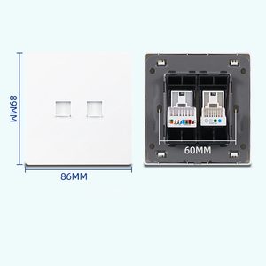 แผ่นติดผนัง Cat6 Cat7 แบบ 86 สำหรับแผงโมดูลาร์ คอมพิวเตอร์ เครือข่าย ทีวี โทรศัพท์ ช่องเสียบสีทอง ขาว เทา ผลิตด้วยวิธีฉีดขึ้นรูป พีซี ติดตั้งง่าย - Product Image 5