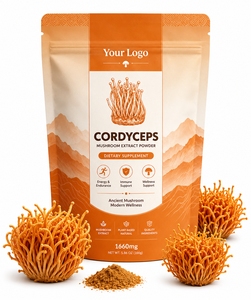 Qidan - Polisacáridos al 30% de Cordyceps Militaris de Alta Potencia, Cuerpo Fructífero, en Formato de Tambor/Botella, Venta al por Mayor de Marca Privada - Product Image 1