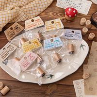 Ensemble de timbres en caoutchouc en bois de modèle de dessin animé de thème de boulangerie mignon personnalisé de fournisseur de la Chine pour l'activité quotidienne faite à la main de décoration de bricolage