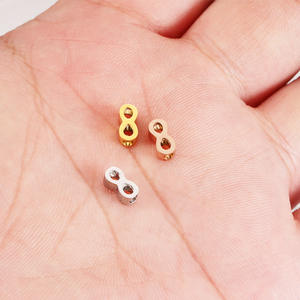 3.6*8mm Design <span class=keywords><strong>infinito</strong></span> ciondoli con perline in acciaio inossidabile argento/oro/oro rosa perline con ciondoli per la creazione di braccialetti di gioielli - Product Image 3