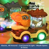 Nouveau jouet pour enfants : Voiture électrique dinosaure Triceratops avec mouvement omnidirectionnel, lumières, musique et fonction de pulvérisation rotative