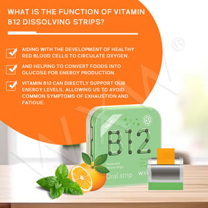 Tiras de película oral de suplemento de vitamina B12 vegana de último diseño, soporte de inmunidad y suplemento de vitaminas, película oral de disolución rápida - Product Image 3