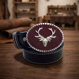 Cinturón de Cuero Bávaro Tiger Touch para Hombre, con Logotipo, Material de Piel de Vaca, Hebilla de Cobre Extraíble, Ancho de 1.5'', Modelo TT-1852 - Product Image 2