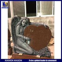 Pierre en granit rouge indienne, 1 pièce, forme de cœur Antique, roche de montage