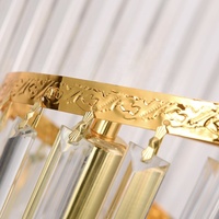 Lustre long en cristal contemporain doré avec gouttes d'eau, lampe de plafond fantaisie pour villas, décoration d'escalier