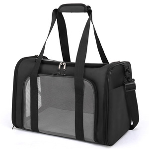 Sac de transport souple pour animaux de compagnie, grande taille 51x33x33 cm, en tissu Oxford respirant, pour chats et chiens, sac de voyage pour voiture, gris - Product Image 5