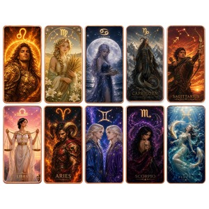 Set de Barras de Cobre Zodiacales de 1oz, Serie Completa, con Impresión UV 2D en <span class=keywords><strong>el</strong></span> Obverse y Grabado 3D en <span class=keywords><strong>el</strong></span> Reverse, para Coleccionistas - Product Image 1