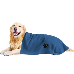 Serviettes pour chiens en gros pour sécher les animaux de compagnie, 4 couleurs, absorbantes, 100 % coton, 2 tailles, kit de bain pour chiens, personnalisable - Product Image 1