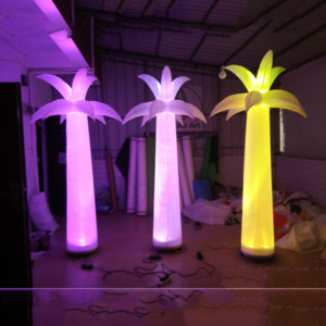 Belle nouvelle lumière LED de décor de ballon de palmier gonflable d'Oxford avec le ventilateur pour la promotion de partie et d'événement - Product Image 4