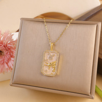 Collier Pendentif Signe Astrologique XL012 en Acier Inoxydable Bicolore avec Zircon Cubique Incrusté, Bijou Astrologique pour Filles, Cadeau de Fête