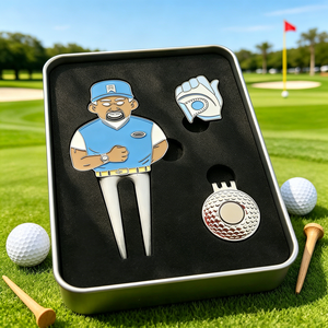 Set de Regalo de <span class=keywords><strong>Golf</strong></span> para Minoristas en Línea: Marcador de Pelota con Impresión por Sublimación, Herramienta Premium para Reparar Divots de <span class=keywords><strong>Golf</strong></span>, Fichas de Póker Híbridas - Product Image 1