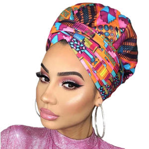 หมวกผ้าซาตินมีเส้นผมสองชั้นพิมพ์ลายอังการาแอฟริกันผ้าโพกศีรษะหมวกผ้าโพกหัวพร้อมริบบิ้นยาวสำหรับผู้หญิงนอนหลับ - Product Image 2