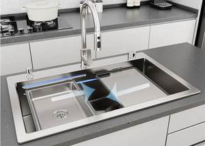 Juego Completo de Fregadero de Cocina de Acero Inoxidable 304 con Grifo Extraíble para Lavado Doméstico, Duradero y Resistente a la Oxidación - Product Image 3