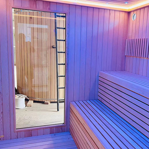 Sala de sauna de vapor de diseño moderno interior personalizada de lujo Función de vapor húmedo con <span class=keywords><strong>madera</strong></span> maciza de <span class=keywords><strong>cedro</strong></span> rojo El mejor precio <span class=keywords><strong>en</strong></span> América - Product Image 5
