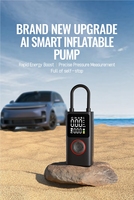 Compresseur d'air portable sans fil automatique mini DC7.4V 150 PSI avec moniteur de pression des pneus ABS et jauge de pression numérique