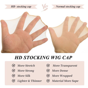 2 piezas en una bolsa HD WIG CAP HD Lace Mesh Sheer Hat <span class=keywords><strong>Transparente</strong></span> Invisible Super <span class=keywords><strong>El</strong></span>ástico Complexion Ultra Clear Peluca Hairnet - Product Image 4