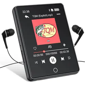 A6 2.8inch BT 5.0 Touch Screen MP3 player with speaker FM Radio Voice Recorder