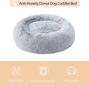 Benutzer definiertes Logo Luxus großes Haustier bett für Hunde & Katzen rutsch festes nordisches flauschiges Kunst pelz kissen Modernes festes Muster für Reisen - Product Image 4
