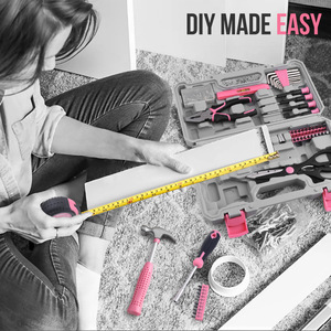 55 Piece Home Maintenance <b>Tool</b> <b>Set</b> With Hammer Pliers Scissors Steel <b>Tools</b> In Hard Case 1/4 In Hex Socket Drive - Product Image 3