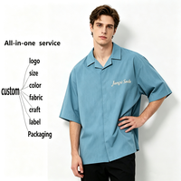 Chemise pour homme à la mode, ample, oversize, unie, streetwear, sans boutons, en coton épais, épaules tombantes