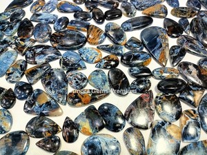 Piedra preciosa suelta de cabujón de forma de mezcla de pietersita natural para la fabricación de joyas impresionante piedra pulida marrón azul perfecta para anillos - Product Image 5