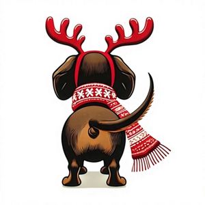 Drapeau de jardin en polyester 12x18 pouces, double face, bannière de Noël avec motif de chien, décoration de fête pour porche - Product Image 2