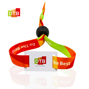 사용자 정의 이벤트 <span class=keywords><strong>NFC</strong></span> 짠 직물 팔찌 재사용 가능한 스마트 티켓 팔찌 지불 가능 RFID 짠 직물 팔찌 - Product Image 1