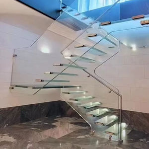Structure solide, verre trempé de haute qualité pour escaliers en colimaçon intérieurs, décoration moderne personnalisée pour la maison - Product Image 6