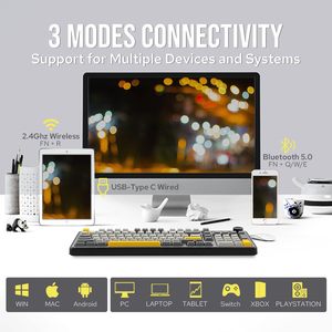 Ak980 Gift <b>Switch</b> V2 (factory Black-grey-yellow) Tri-mode W/ <b>Oled</b> Display Rgb Diy Mechanical Keyboard Ak980 Gift <b>Switch</b> V2 - Product Image 4