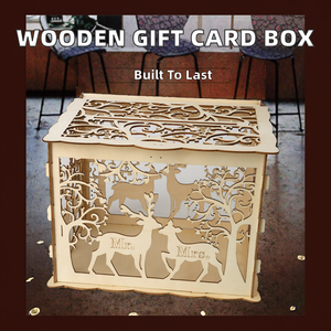 Wholesale Durable DIY Polished <b>Wooden</b> Gift <b>Card</b> <b>Box</b> Hollow-Carved Design <b>for</b> <b>Weddings</b> Sign-in Greeting <b>Card</b> Holder Dropshipping - Product Image 2