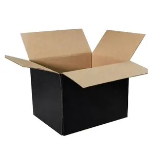 Empty Customized Logo Cardboard Corrugated Cargo Shipping Packing Black Moving Paper Custom Package Corrugated Carton Box